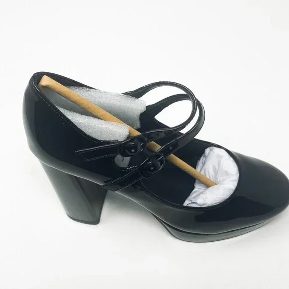 NEW IN BOX Steve Madden MARY JANE SHOE Tiara Heel Black Patent * VARIOUS SIZES - Picture 9 of 11